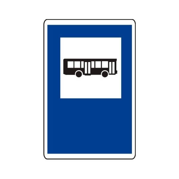 señal de tráfico que indica un lugar reservado para parada de autobús según la DGT