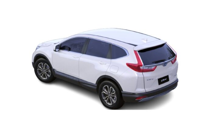 Imagen trasera del modelo de coche Honda CR-V 2.0 Elegance Navi de color blanco, con cambio automático y motor gasolina hybrid.