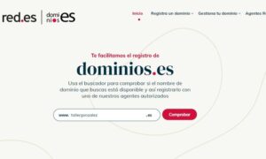 Captura pantalla de la página web de la unidad responsable de la gestión del registro de nombres de dominio de Internet del gobierno Español.