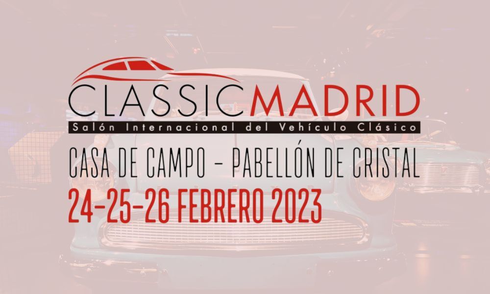 Imagen del Classic Madrid 2023: Salón Internacional del Vehículo Clásico a celebrarse del 24 al 26 de febrero de 2023 en Casa de Campo, Pabellón de Cristal