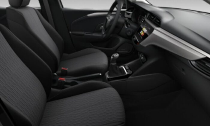 Imagen interior del modelo de coche Opel Corsa Edition 1.2 T en color blanco con cambio manual y motor gasolina 74kw (100cv).