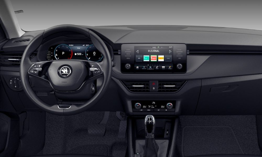 Imagen interior del modelo de coche Skoda Scala Ambition 1.0 Tsi de color blanco con cambio manual y motor gasolina 70kw/95cv.