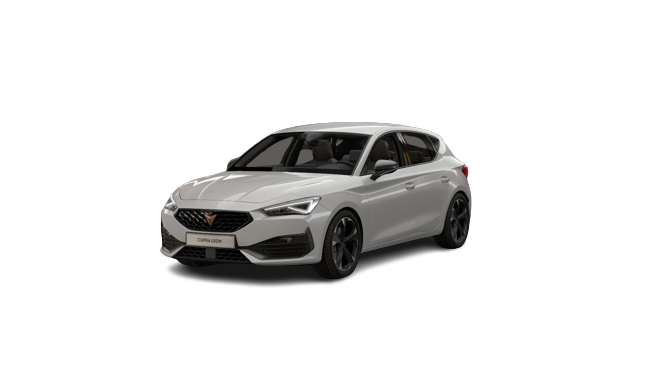 Imagen central del modelo de coche Cupra-león-1.5-Etsi-DSG color blanco, con cambio manual y con Motor: gasolina 111 kw (150cv)