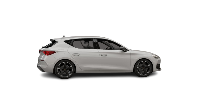 Imagen lateral del modelo de coche Cupra-león-1.5-Etsi-DSG color blanco, con cambio manual y con Motor: gasolina 111 kw (150cv)