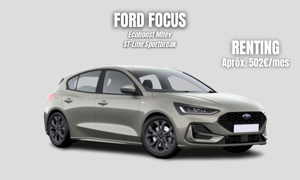 Foto comparativa de los precios del Ford Focus Ecoboost ST Line Sportbreak calculado para renting y MCR Finance en Mycaready Technologies SL.