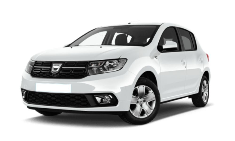 Foto frontal del coche Dacia Sandero. Coche ofertado por Mycaready en compra financiado más servicios incluidos.